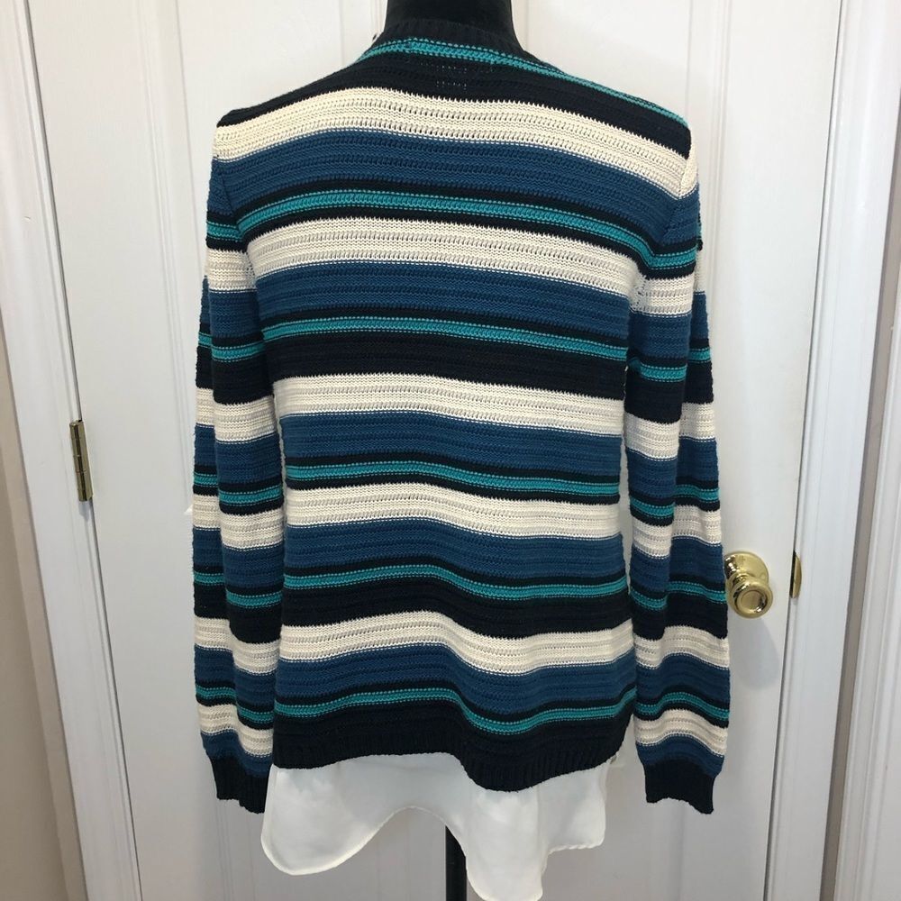 Skye’s The Limit petite v neck sweater with faux blouse bottom size small - Picture 6 of 8